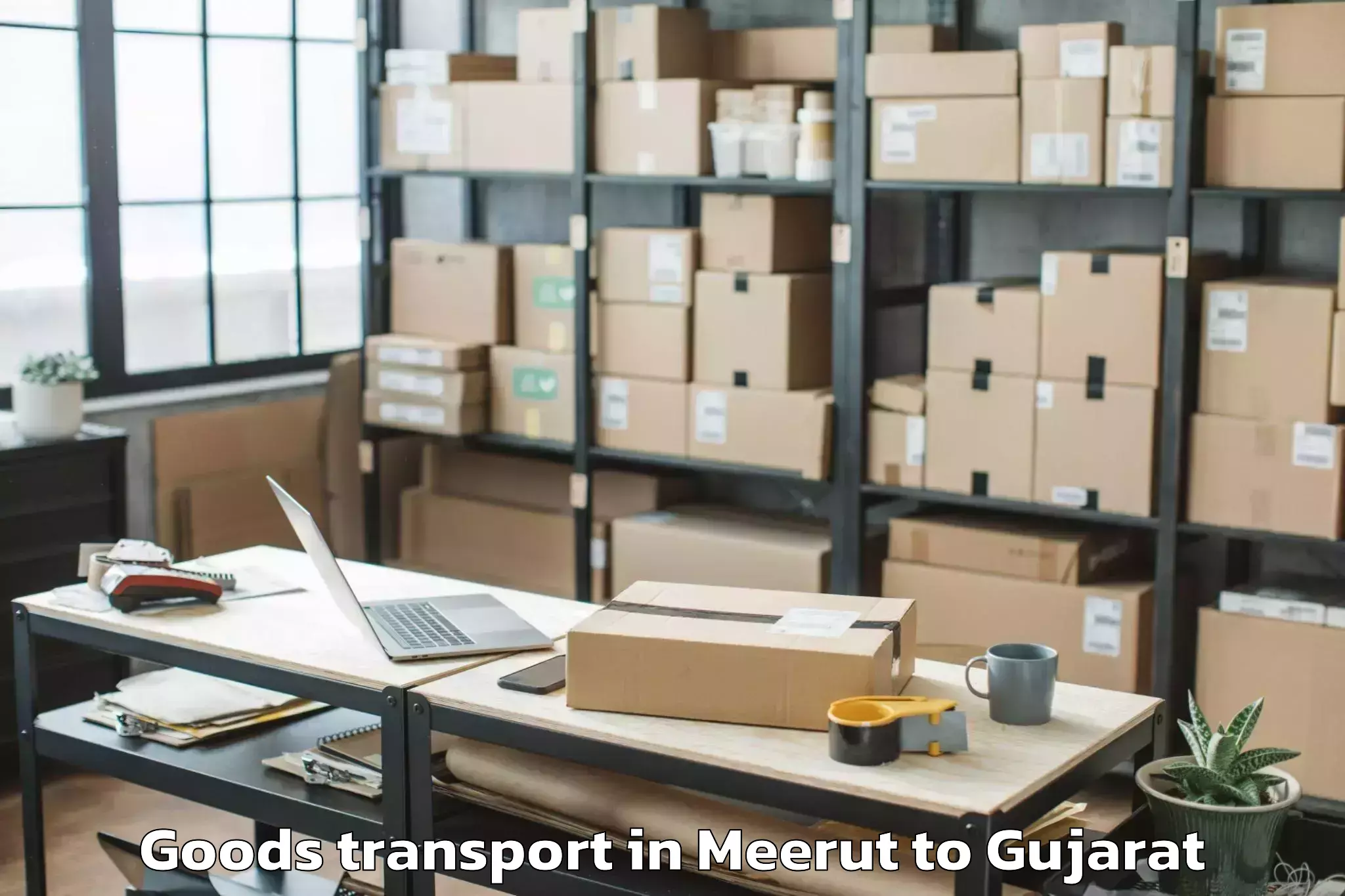 Book Your Meerut to Satlasana Goods Transport Today